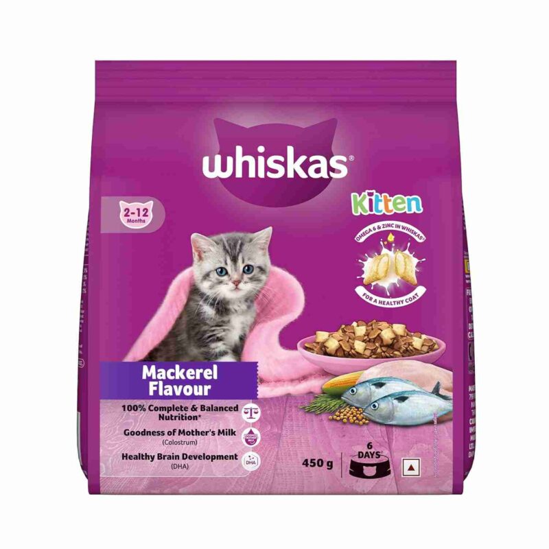 Whiskas Mackerel Junior Cat Dry Food, 450 g