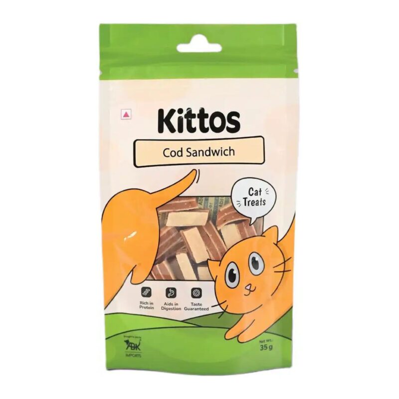 Kittos Cod Sandwich Cat Treats, 35 g
