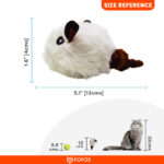 FOFOS Pull String & Sound Chip Mouse Shaped Electronic Toy for Cats (White) - Image 7