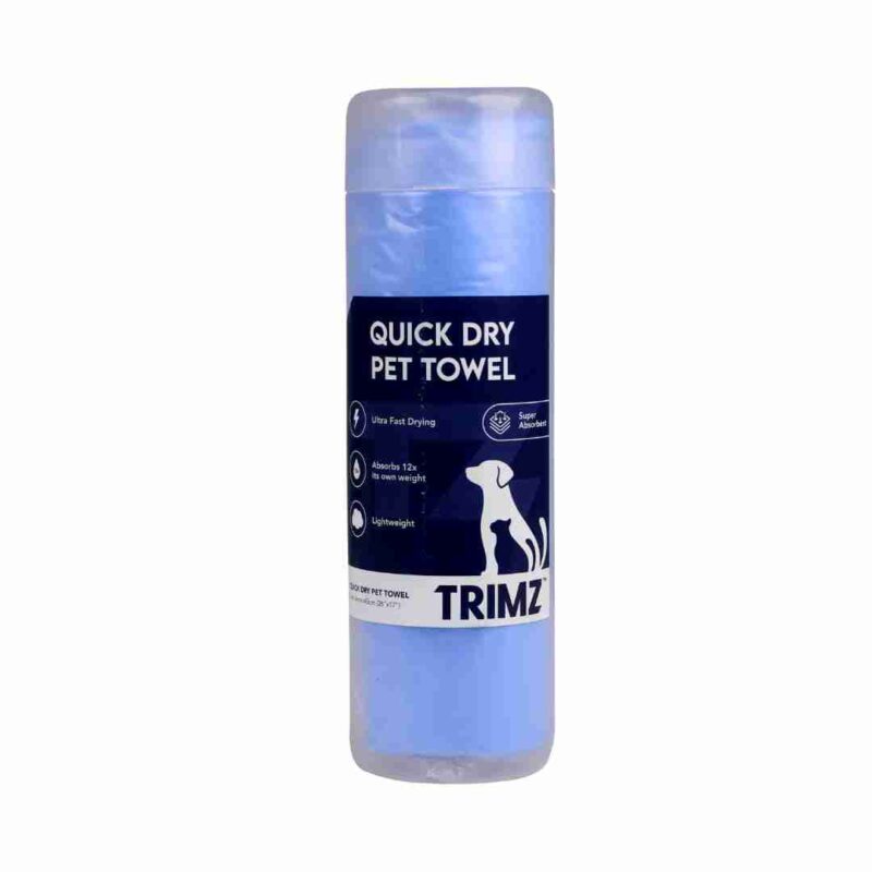 Trimz Pet Dry Towel for Dogs and Cats Blue