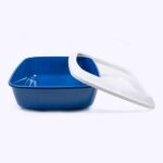 Savic Iriz Litter Tray with Rim for Cats (Nordic Blue, 17 x 12 x 5 inch) - Image 3
