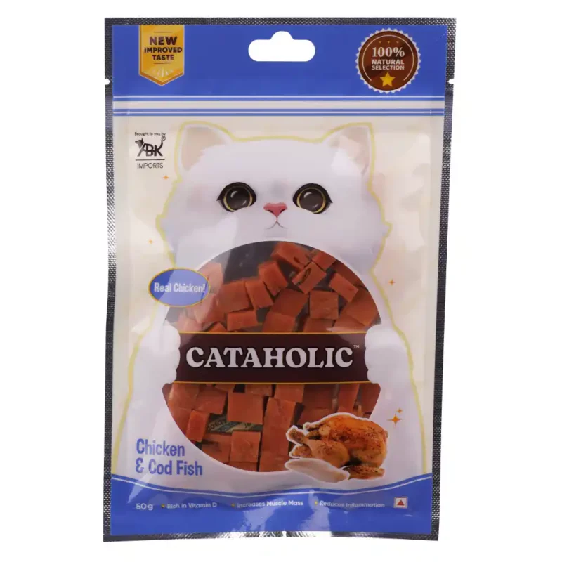 Cataholic Chicken and Codfish Cube Cat Treats, 50 g
