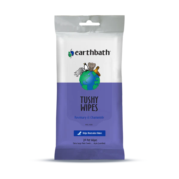 EarthBath Tushy Wipes for Dogs and Cats - 30 wipes