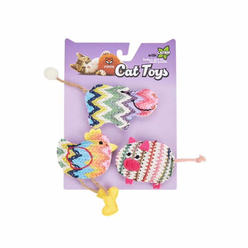 FOFOS Interactive Catnip Chic Toy for Cats Pink (Pack of3)