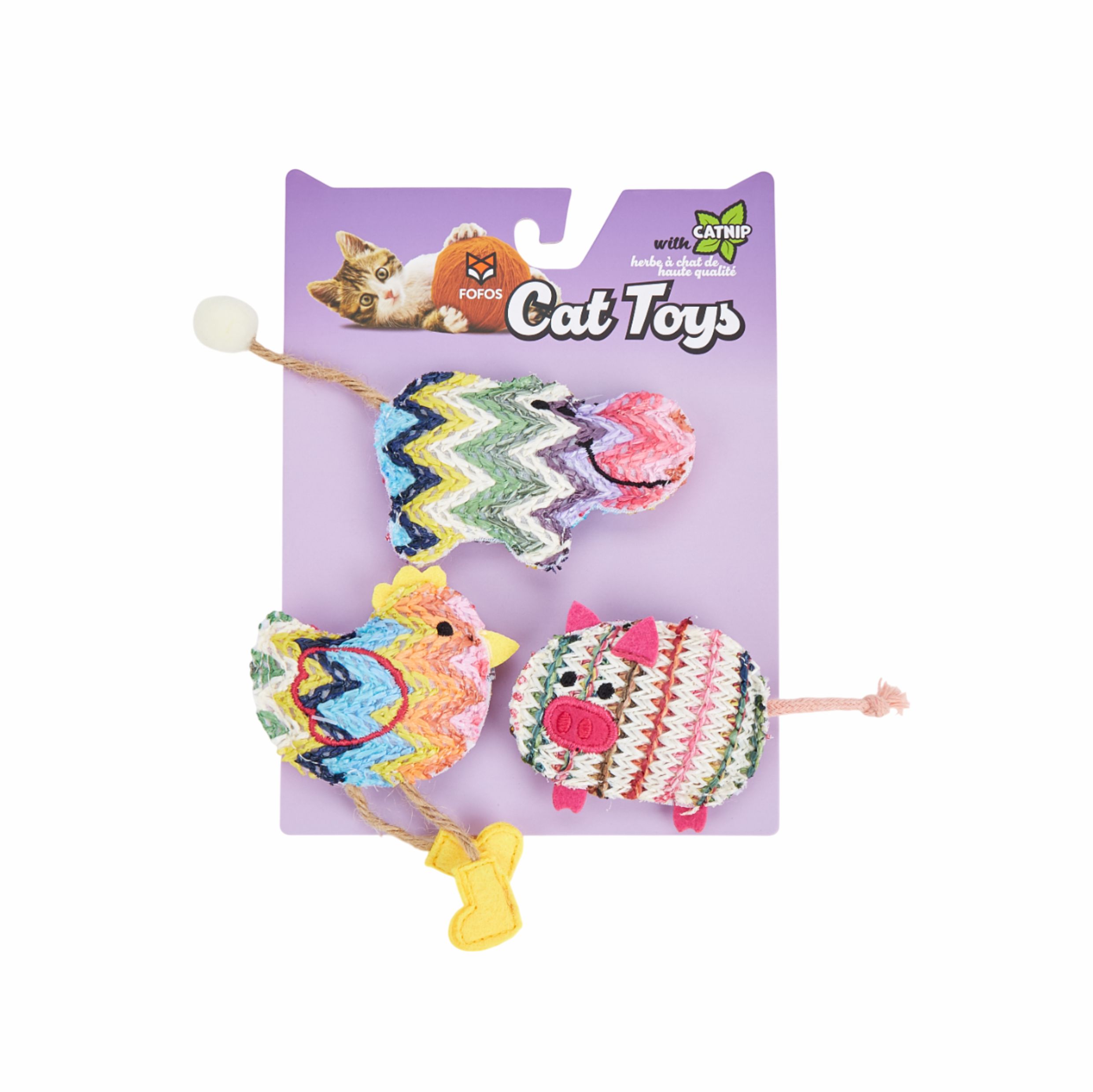 PINK.jpg FOFOS Interactive Catnip Chic Toy for Cats Pink (Pack of3)