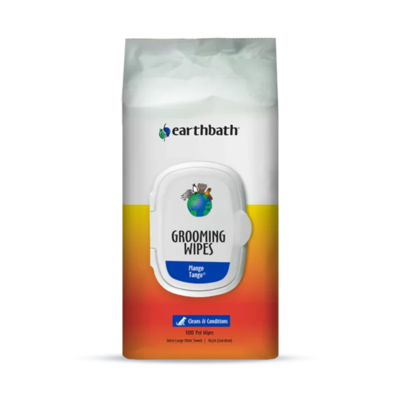 EarthBath Mango Tango Mango Essence Grooming Wipes for Dogs and Cats - 100 wipes