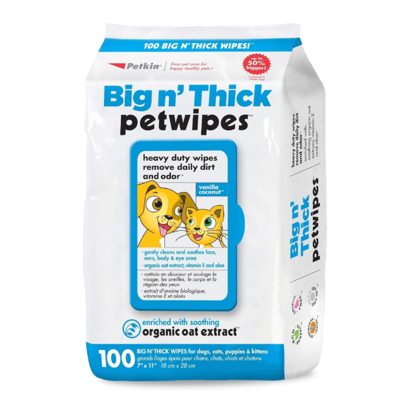 Petkin Big N Thick Pet Wipes - 100 Wipes