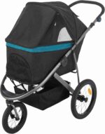 Trixie Buggy for Cats and Dogs (60 x 112 x 120 cm, 12.5 kg) Black/Petrol - Image 2