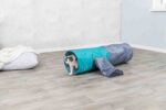 Trixie Playing Tunnel with 4 Entrances Plush 30 x 115 cm (Dark Grey/Petrol) - Image 5