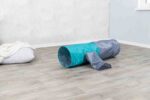 Trixie Playing Tunnel with 4 Entrances Plush 30 x 115 cm (Dark Grey/Petrol) - Image 4