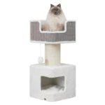 Trixie Cat Tree Ava XXL Scratching Post and Tower (86cm, White/Grey)