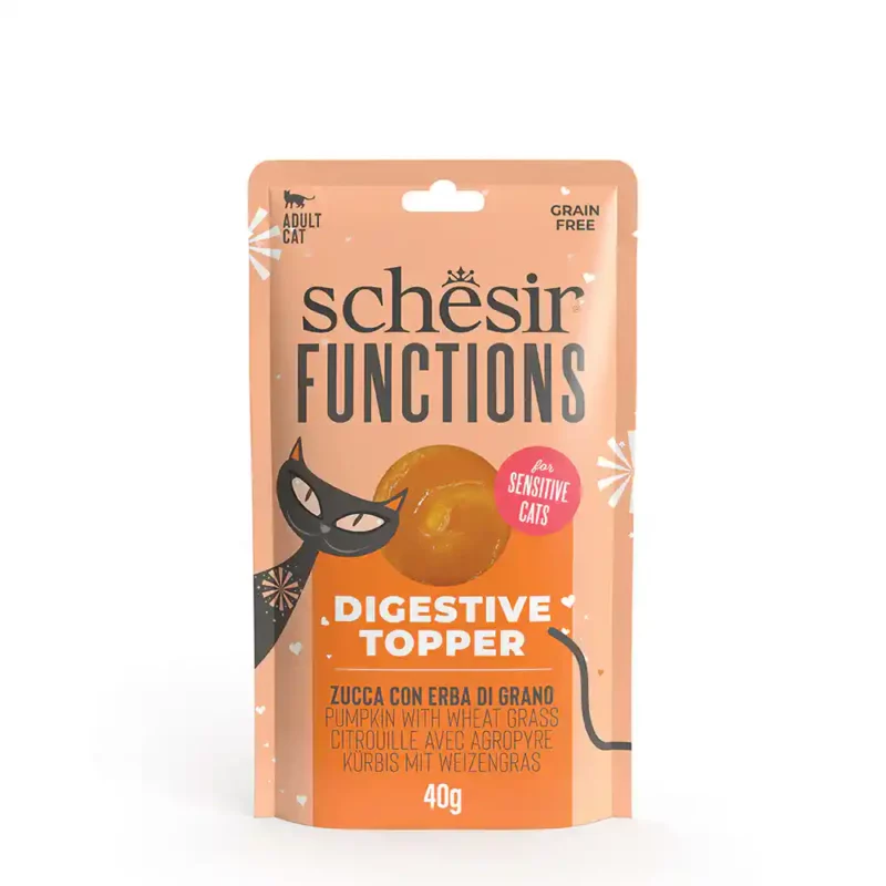 Schesir Function Digestive Tummy Topper Mousse Pumpkin with Wheatgrass, 40 g