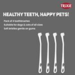 Trixie Toothbrush Set for Cats and Small Dogs, 15 cm, 4 Pcs, White - Image 4