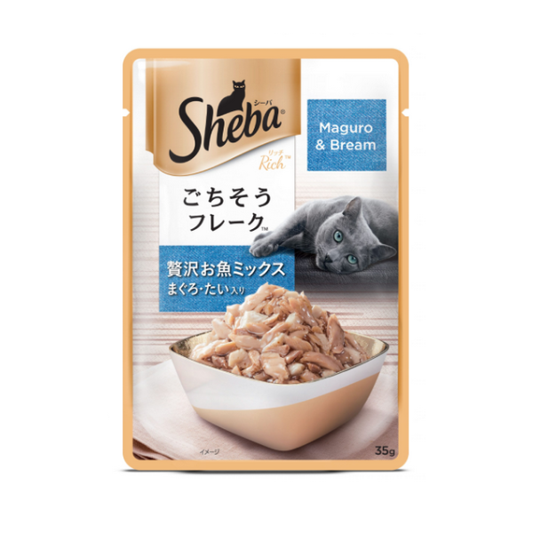 Sheba Premium Fish Mix Maguro & Bream Wet Cat Food, 35g