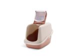 Savic Nestor Cat Litter Box - Champagne Pink/Tuscan Red - Image 2