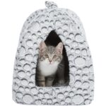 Trixie Mila Cave Plush for Cats (32x42x32Cm, White-Grey)