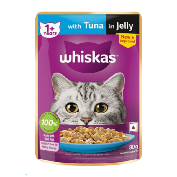 Whiskas Tuna Adult Wet Cat (1+ year) Food - 80g