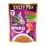 Whiskas Tasty Mix Seafood Cocktail Wakame Seaweed Gravy Wet Cat Food - 70g