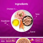 Whiskas Tasty Mix Chicken Tuna Carrot In Gravy Wet Cat Food - 70g - Image 3