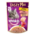 Whiskas Tasty Mix Chicken Tuna Carrot In Gravy Wet Cat Food - 70g