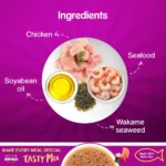 Whiskas Tasty Mix Seafood Cocktail Wakame Seaweed Gravy Wet Cat Food - 70g - Image 2