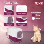 Trixie Vico Cat Litter Tray with Hood for Cats (Antique Pink/White) - Image 2