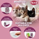 Trixie Vico Cat Litter Tray with Hood for Cats (Antique Pink/White) - Image 3