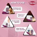 Trixie Vico Cat Litter Tray with Hood for Cats (Antique Pink/White) - Image 4