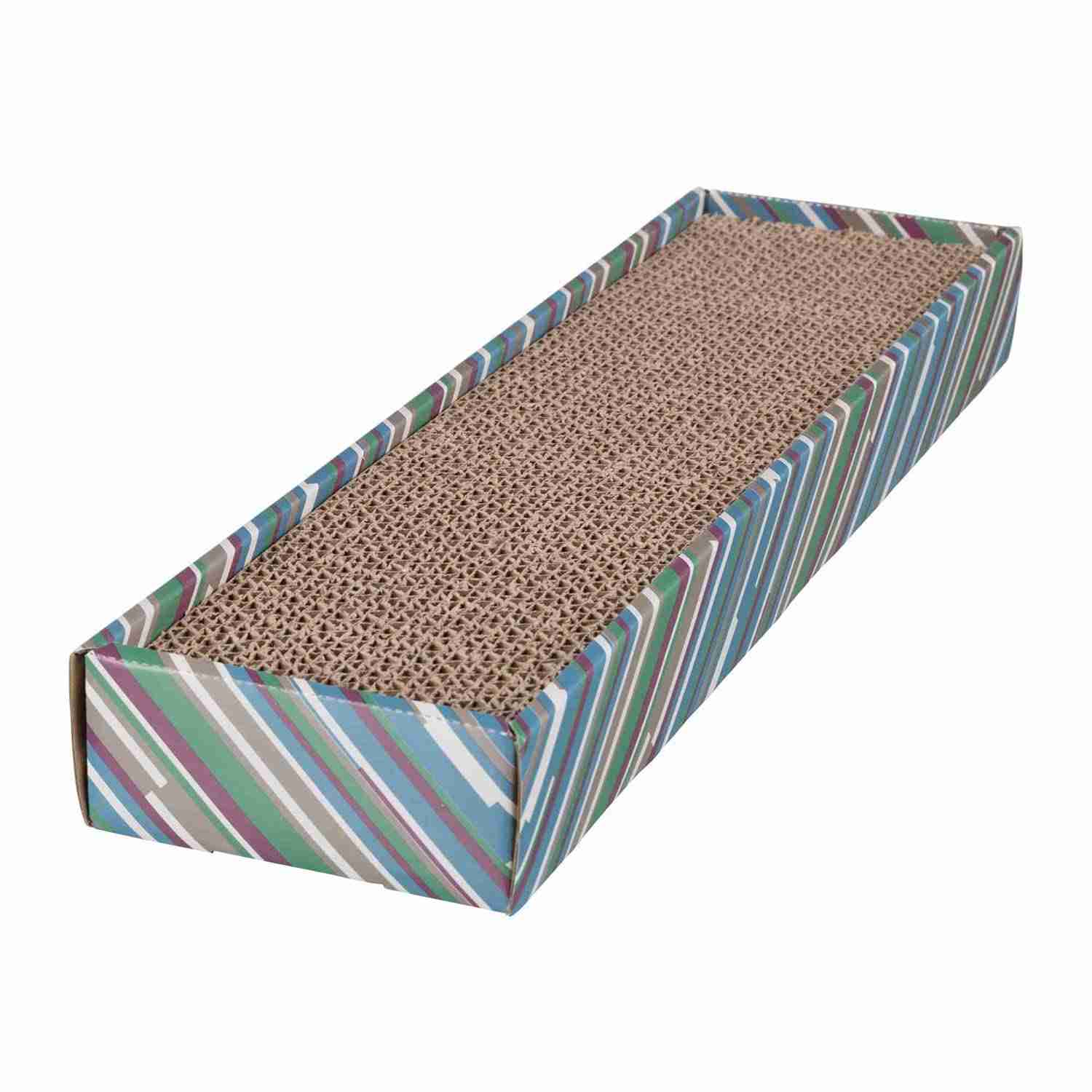 White-5.jpeg Trixie Scratchy Scratching Cardboard Catnip (48x5x13 cm, Black/White) - Image 1