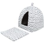 Trixie Mila Cave Plush for Cats (32x42x32Cm, White-Grey) - Image 3