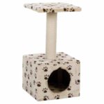 Trixie Junior Zamora Scratching Post with Paw Print Toy for Cats (60 cm, Beige) - Image 3