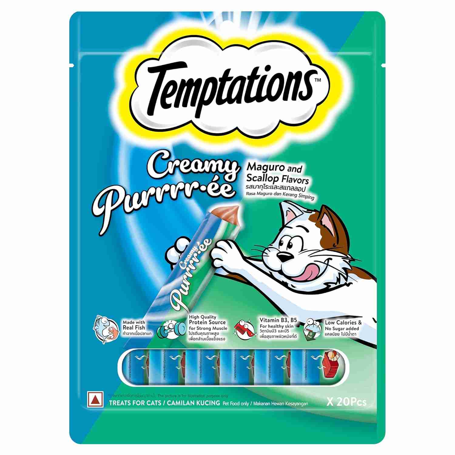 dtqH1aPU1-product.jpeg Temptations Creamy Cat Treats Maguro and Scallop 12g x 20 Pcs