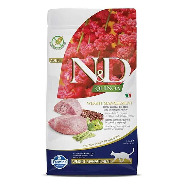 Farmina N&D Grain Free Quinoa Weight Management Lamb Adult Dry Cat Food