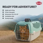 Trixie Capri 3 Open Top Carrier for Dogs and Cats (Light Grey/Sage) - Image 3