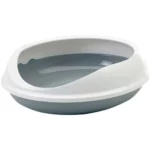 Savic Figaro Oval Cat Litter Tray + Rim - Cold Grey - 22 Inch