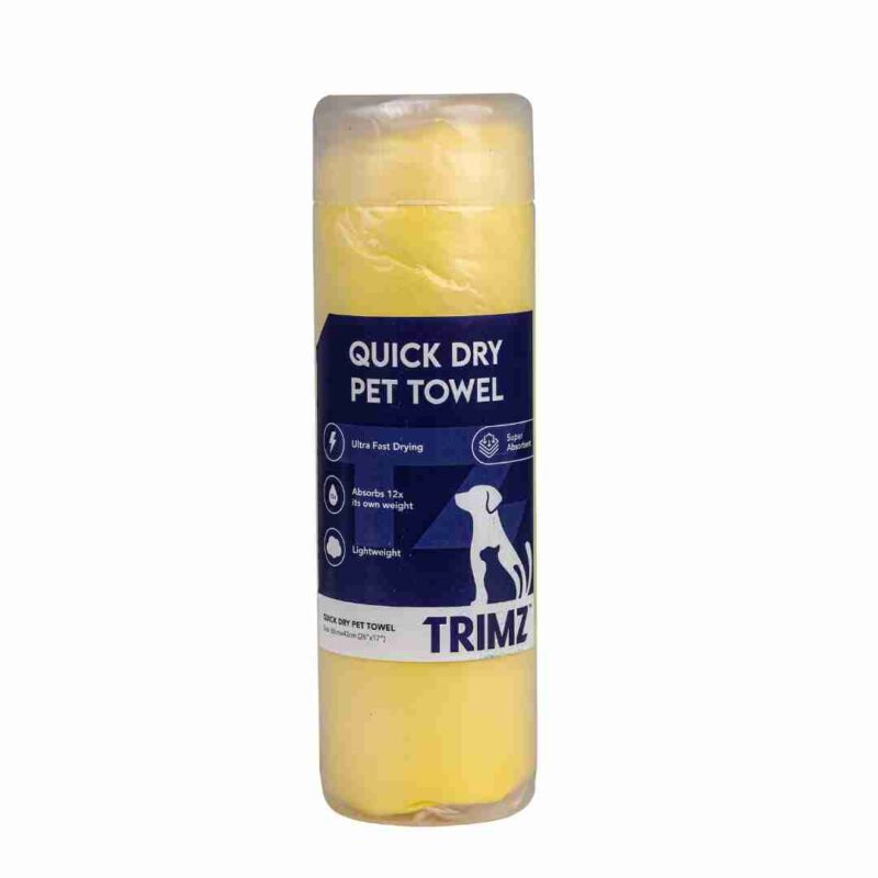 Trimz Pet Absorbent Towel for Dogs and Cats Yellow