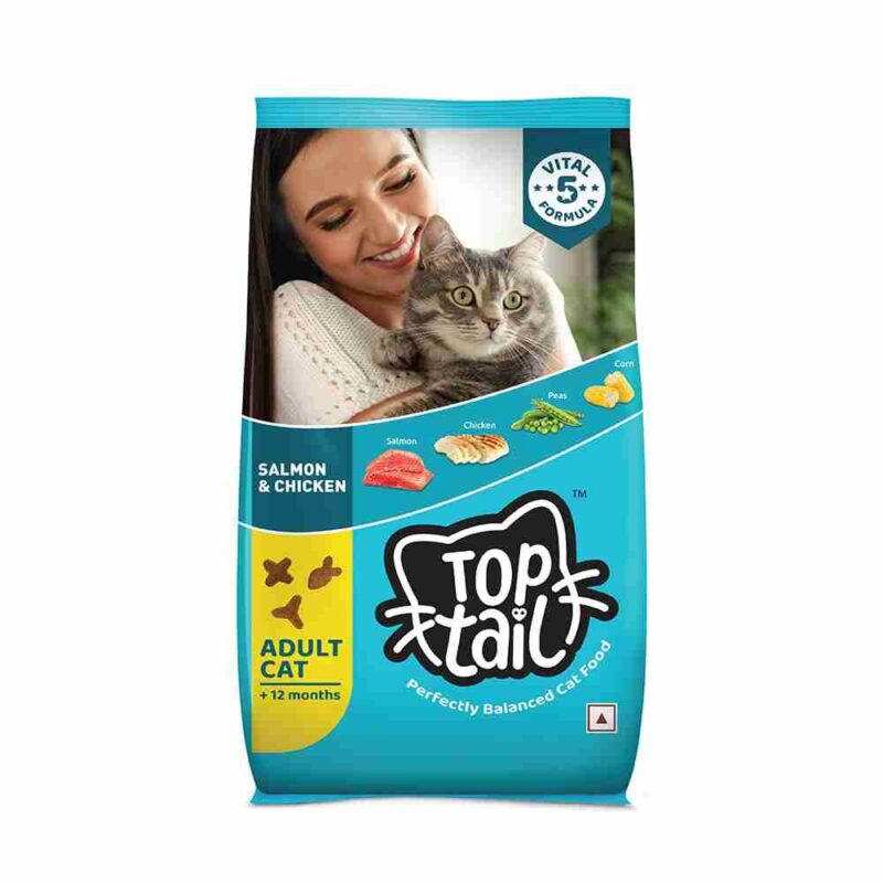 Top tail Adult Aalmon & Chicken Dry Food for Cats 3kg
