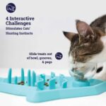 Petstages Hunt N Snack Mat Cat Slow Feeder - Blue (37x18cm) - Image 4
