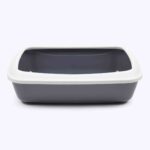 Savic Iriz Litter Tray with Rim for Cats (Cold Grey, 17 x 12 x 5 inch)