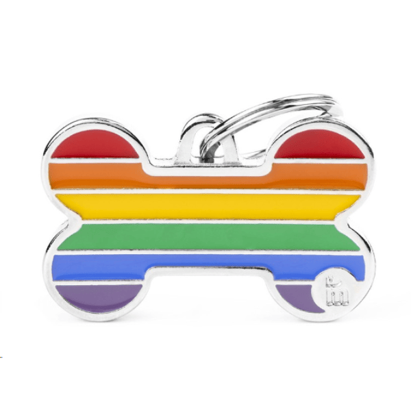 Rainbow Large Bone Name Tag