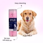 Trimz Quick Dry Absorption Towel for Dogs and Cats (Pink) - Image 5
