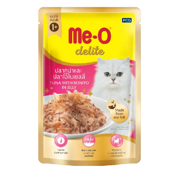 Me-O Pouch Delight Tuna with Bonito in Jelly Wet Cat Food, 70g