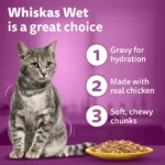 Whiskas Adult Chicken In Gravy Cat Wet Food 85 g - Image 9