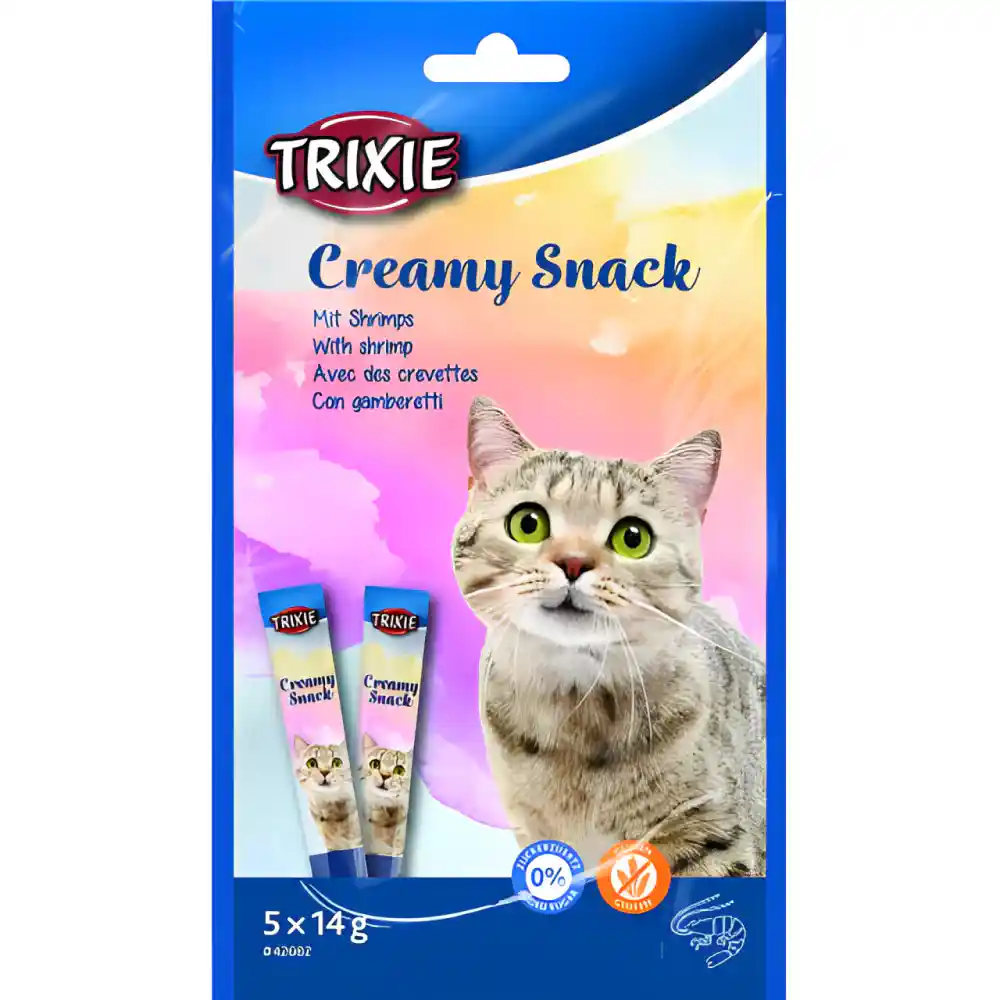 nByIGG0SP-product.webp Trixie Creamy Snack With Shrimp Cat Treats, 5 x 14 g - Image 1