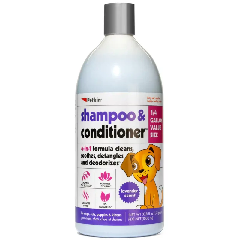 Petkin Shampoo and Conditioner Lavender for Cats and Dogs – 1000ml
