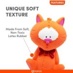 Barkbutler x Fofos Latex "Cat" Squeaky Cat Toy - Orange - Image 2
