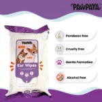 Pawpaya Ear Wipes for Dogs and Cats, 40 Pcs - Image 3