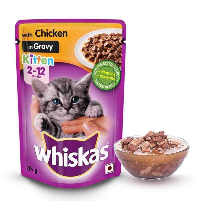 Whiskas Chicken in Gravy Meal Kitten Cat Wet Food 85g