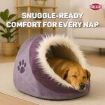 Trixie Minou Cuddly Cat Cave Bed Purple/Violet, 35x26x41cm - Image 3