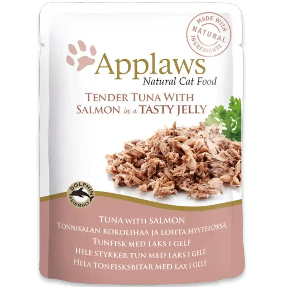 qr1DVLCon-product.webp Applaws Tuna with Salmon in Tasty Jelly Pouch Cat Wet Food, 70g